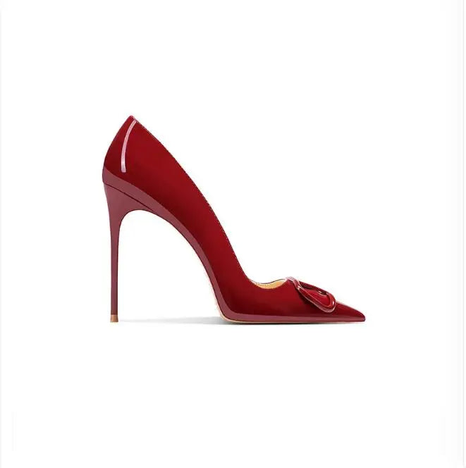 Women's Leather High Heels, Luxurious and Elegant Shoes, Shallow Mouth, Fashionable, Wedding