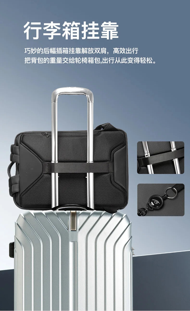 BANGE Business Backpack with External USB Port Anti Splashing Water Travel Backpack