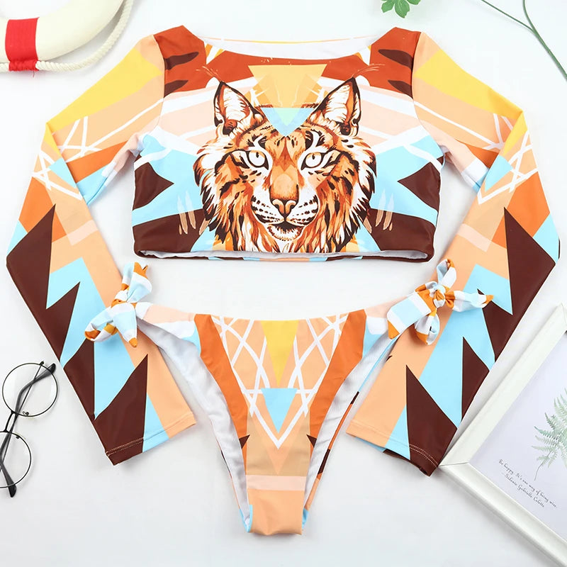 Women Surfing Two Piece Swimsuit