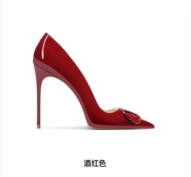 Women's Leather High Heels, Luxurious and Elegant Shoes, Shallow Mouth, Fashionable, Wedding