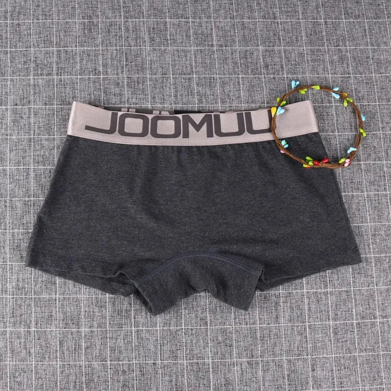 3PCS Popular Solid Women's Cotton Panties Boxer Underwear Ladies Breathable Letter Belt Briefs Sports Female Knickers Boyshorts