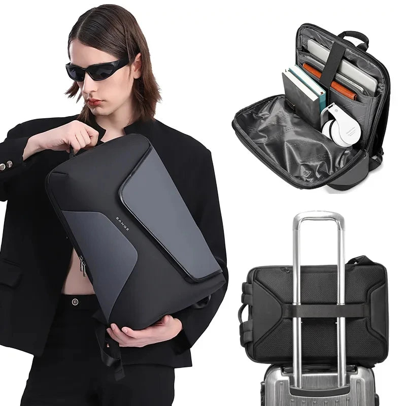 BANGE Business Backpack with External USB Port Anti Splashing Water Travel Backpack