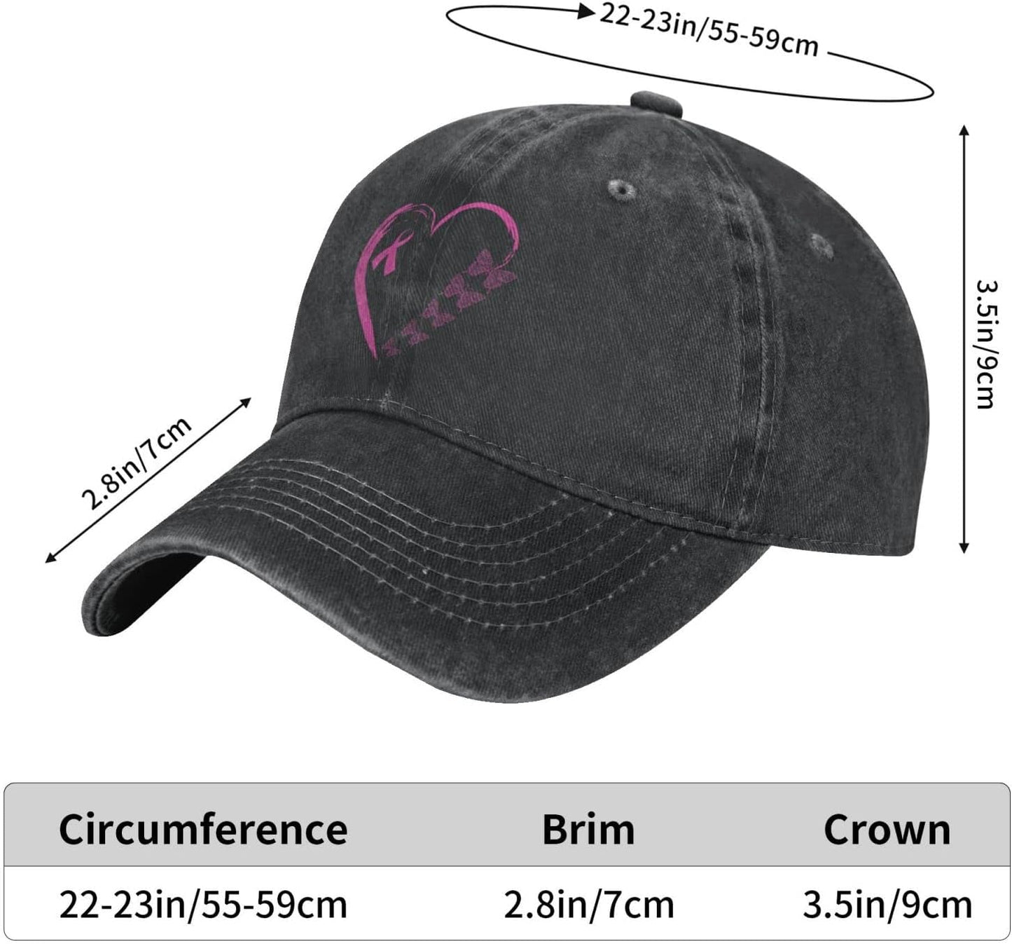 I'm A Survivor Heart Pink Ribbon Breast Cancer Awareness Unisex Baseball Cap