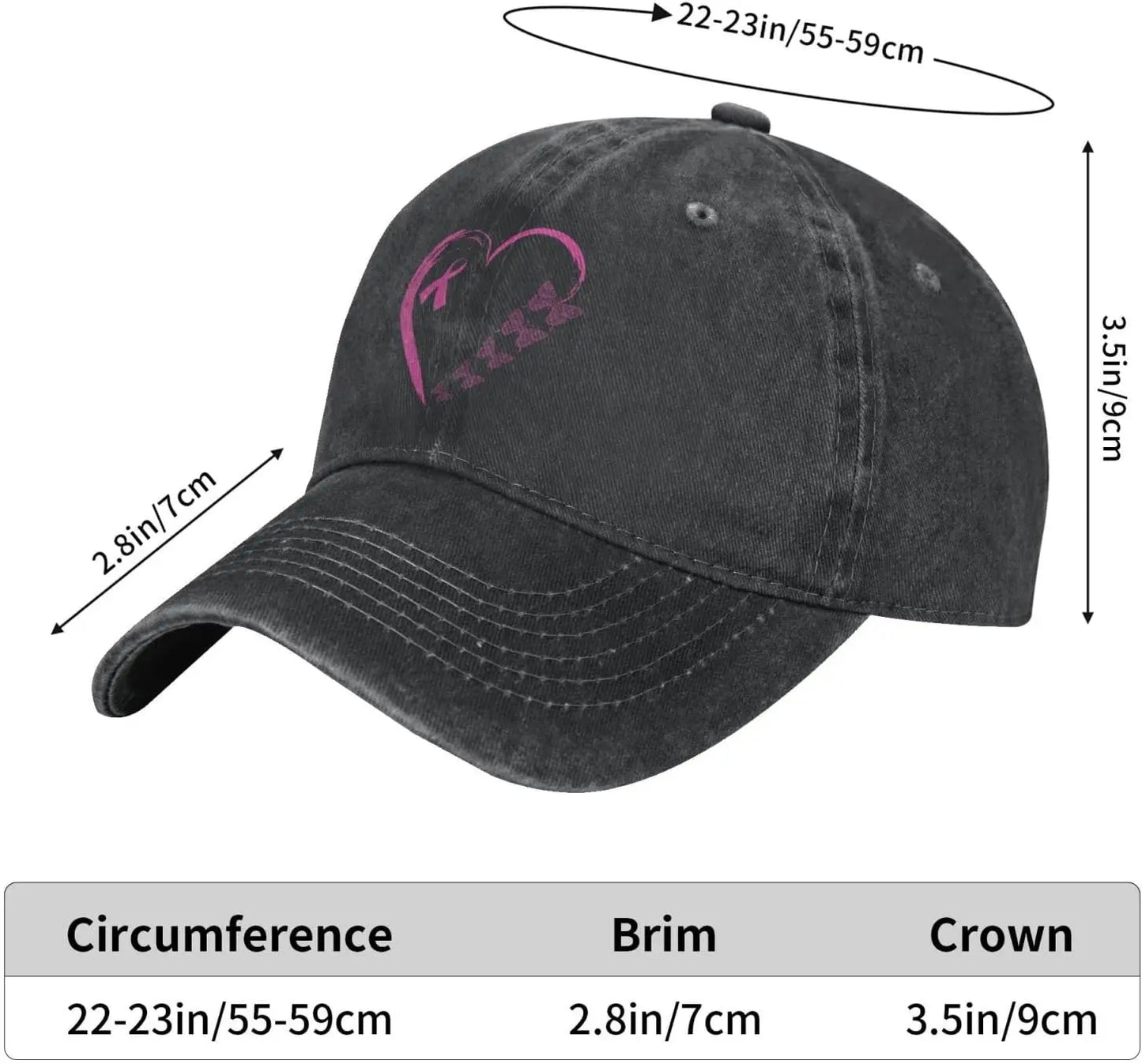 I'm A Survivor Heart Pink Ribbon Breast Cancer Awareness Unisex Baseball Cap
