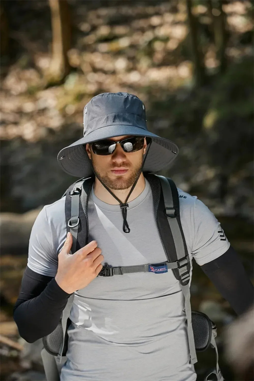 new Men's Wide Brim Sun Hat - Waterproof UV Protection Safari Bucket Hat for Fishing Hiking Climbing Summer Outdoor Oversized