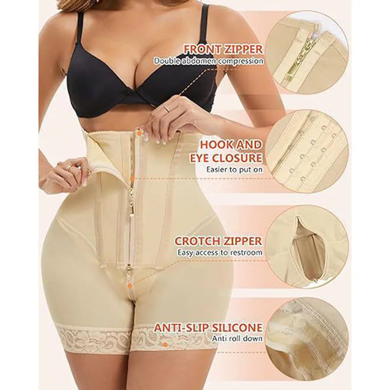 AfruliA Purple Fajas Colombianas Girdle BBL Shorts Corset Slim Waist Trainer High Compression Body Shaper Control Panties Lifter