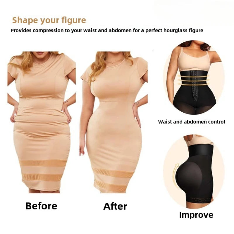 Women High Waist Body Shaper Panties Butt Lifter Slim Shapewear BBL Shorts Tummy Control Bandage Panties