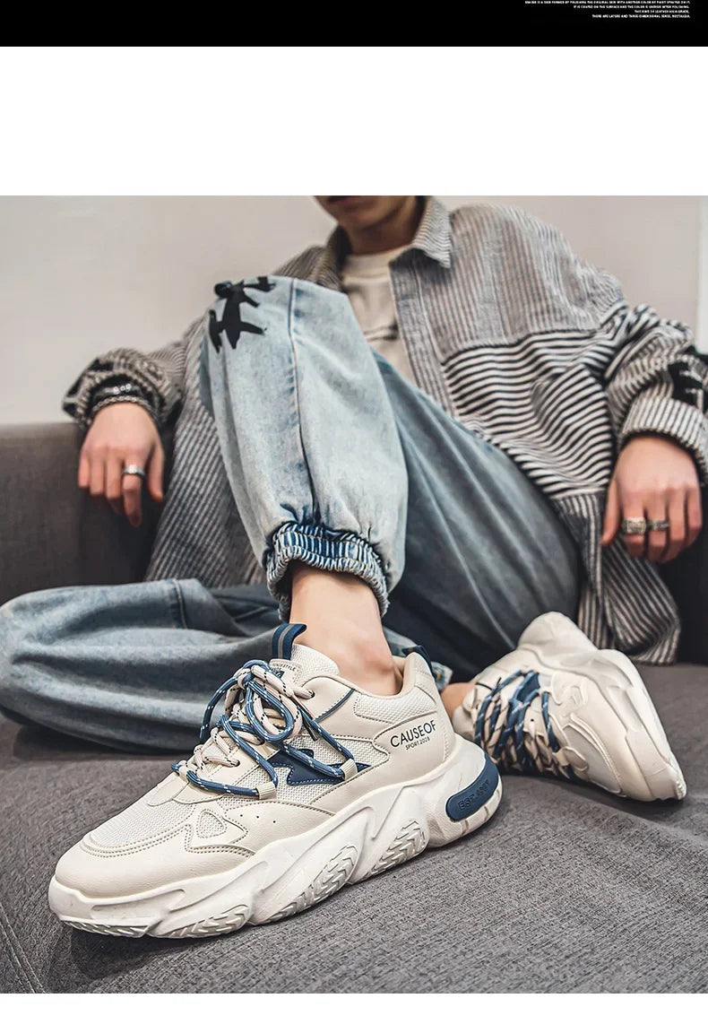 2024 Autumn Men Shoes Fashion Chunky Sneakers Height Increasing Casual Shoes Male Trainers Sports Shoes Zapatos Hombre
