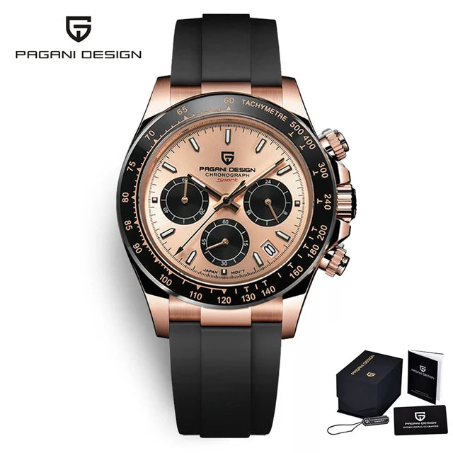 PAGANI DESIGN 40MM V2 Men Quartz Watches Sapphire Retro Chronograph Stainless Steel Waterproof Watch Men Relogio Masculino