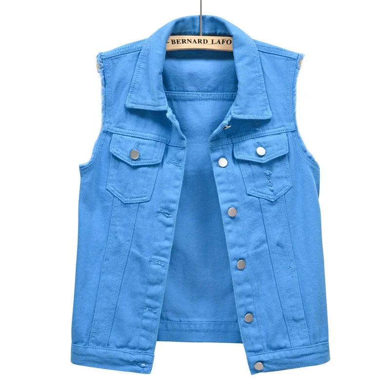 Streetwear Denim Vest for Women