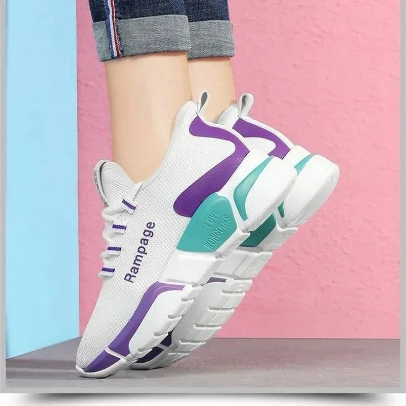 Comfortable women's shoes spring and autumn versatile lace up comfortable lightweight sports shoes
