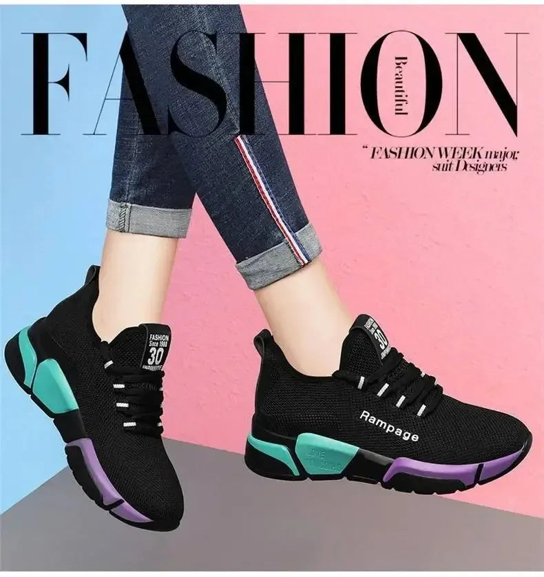 Comfortable women's shoes spring and autumn versatile lace up comfortable lightweight sports shoes