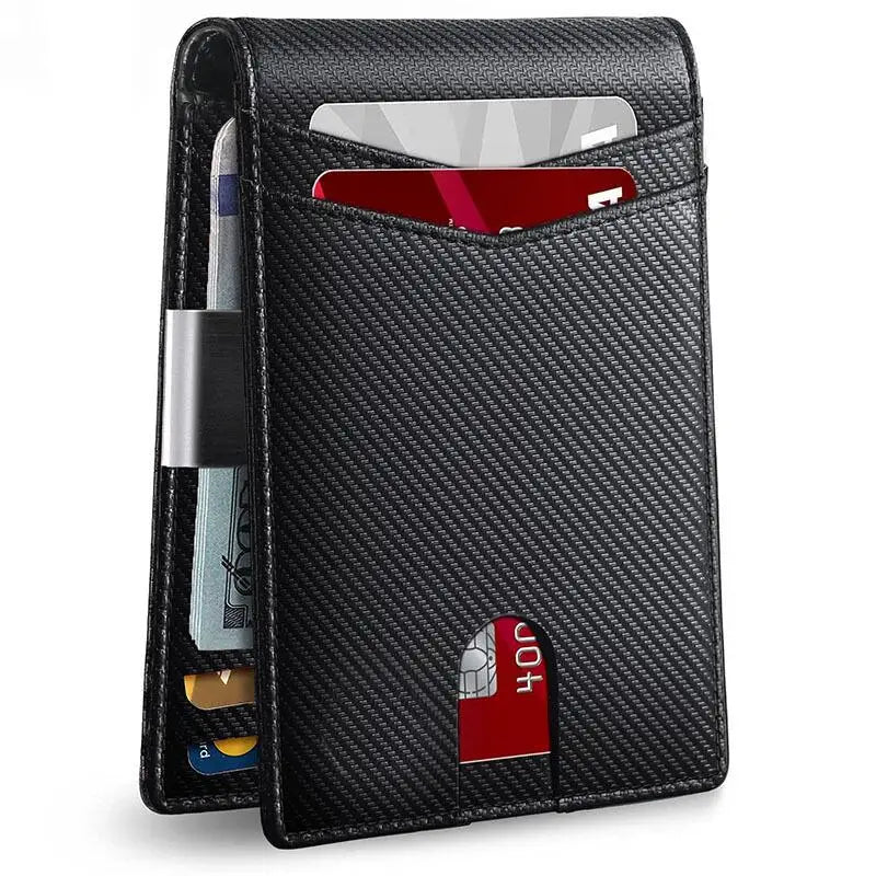 Rfid Microfier Leather Luxury Men Wallets Money Bag Slim Thin Man Card Holder Wallet for Men Short Purse Male Vallet Billfold