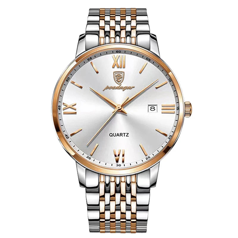 POEDAGAR Luxury Sports Men's Wristwatch Stainless Steel Waterproof Date Man Watch High Quality Casual Fashion Quartz Men Watches