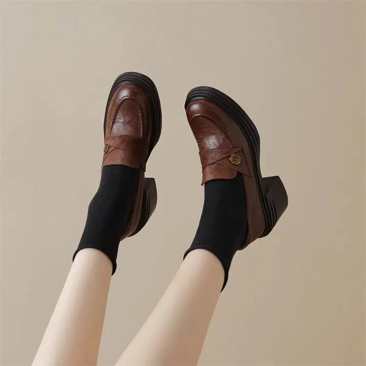 Women High Heel Causal Loafers