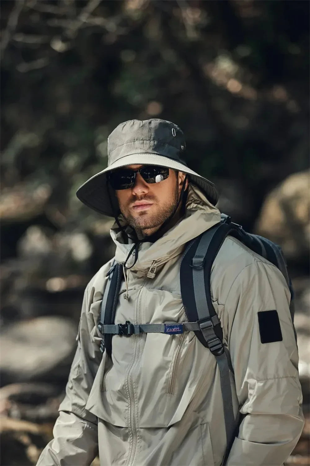 new Men's Wide Brim Sun Hat - Waterproof UV Protection Safari Bucket Hat for Fishing Hiking Climbing Summer Outdoor Oversized