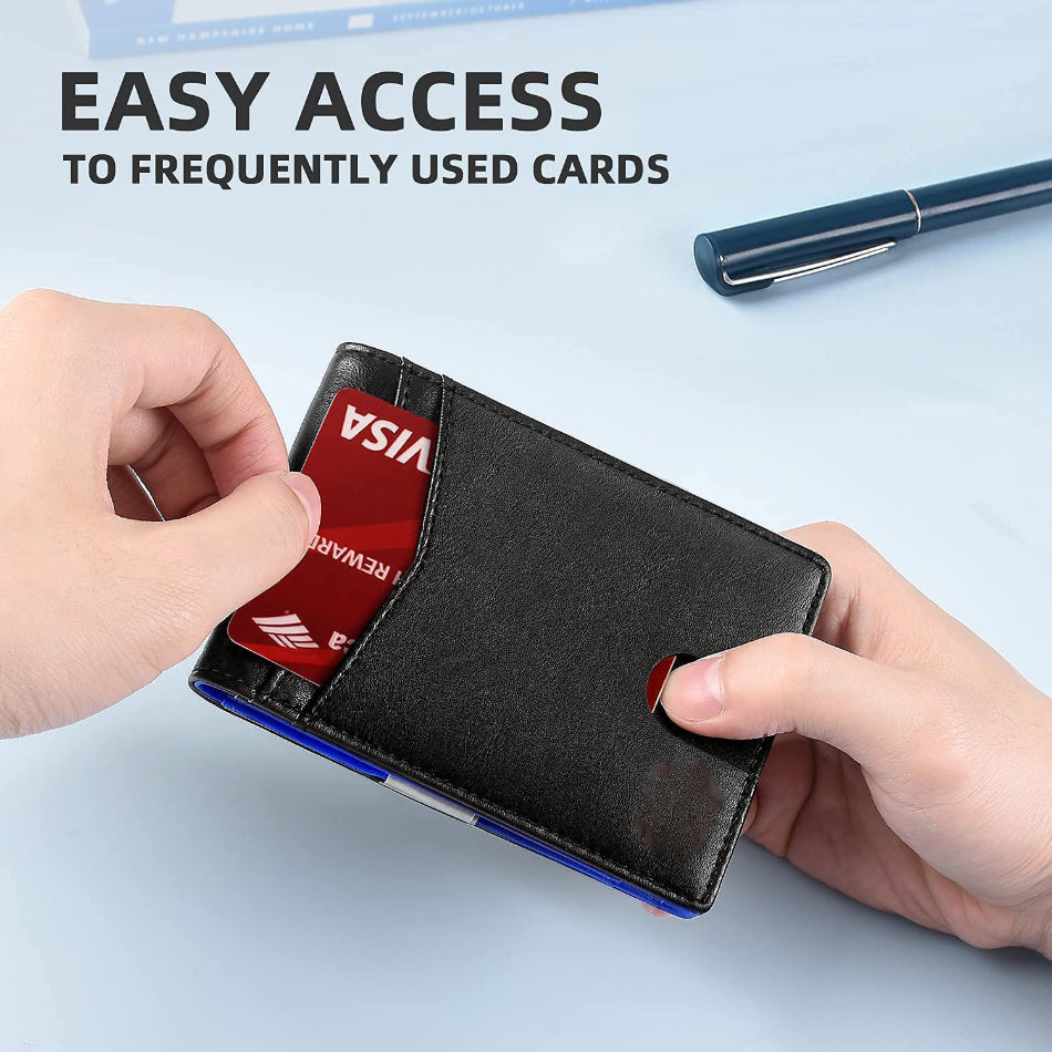 Rfid Microfier Leather Luxury Men Wallets Money Bag Slim Thin Man Card Holder Wallet for Men Short Purse Male Vallet Billfold