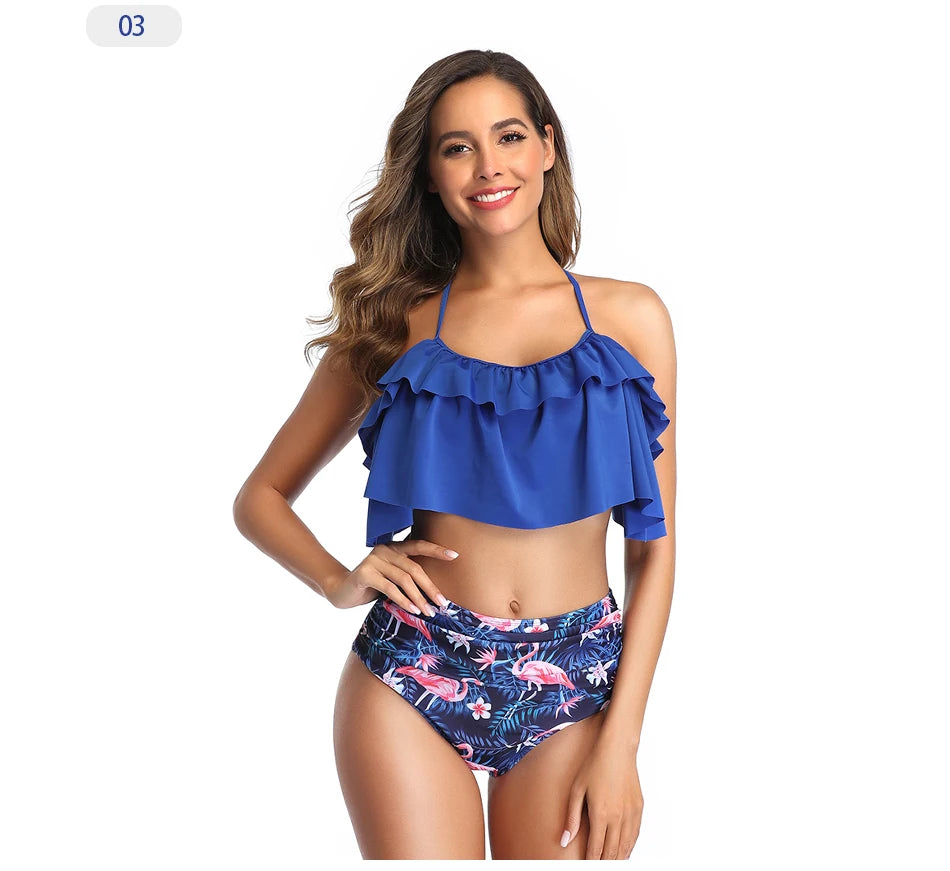 Swimwear High-Waist Split Two-Piece Beachwear Plus Size XXL