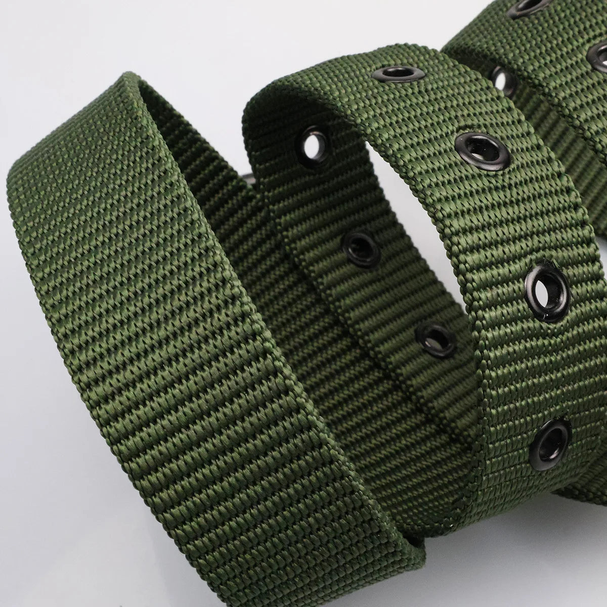 New Porous Pin Buckle Canvas Belts Men's Fashion Versatile Belt Student Youth Military Training Extended Denim Designer Belt