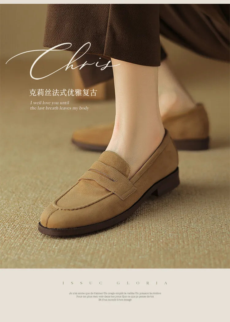 Brown Casual Flats Ladies Shoe Fashion Suede