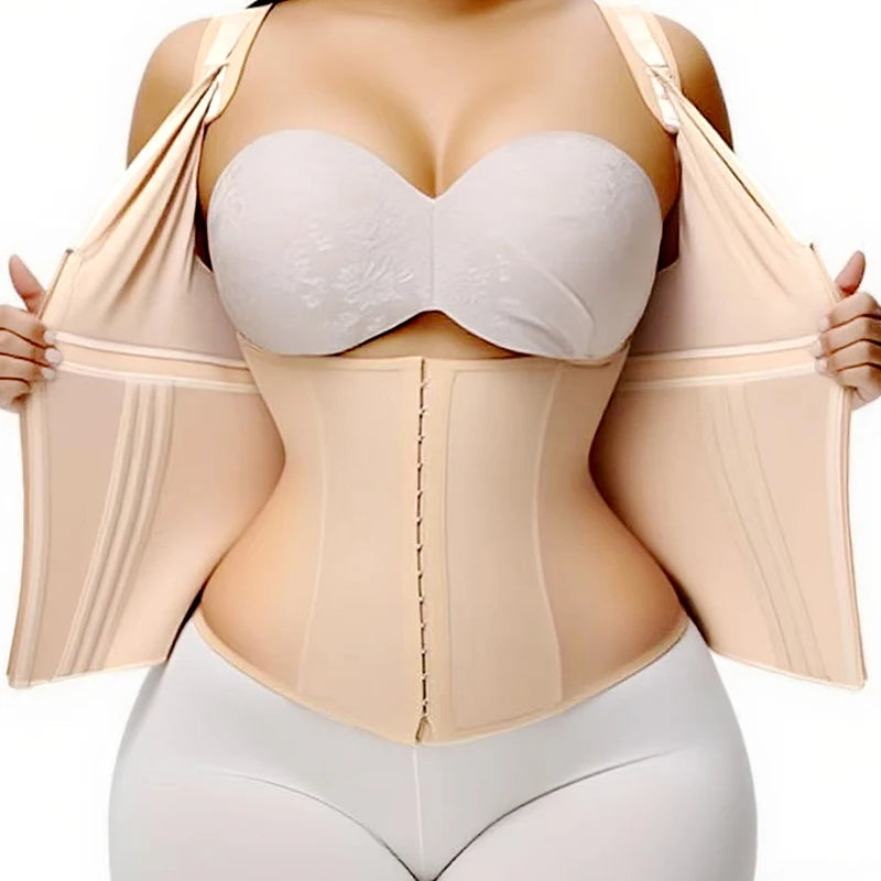 AfruliA XXXS Fajas Colombian Girdles High Compression Vest Waist Trainer Corset with Zipper Hook Flat Belly Slimming Body Shaper