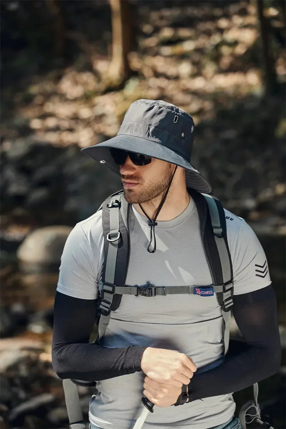 new Men's Wide Brim Sun Hat - Waterproof UV Protection Safari Bucket Hat for Fishing Hiking Climbing Summer Outdoor Oversized