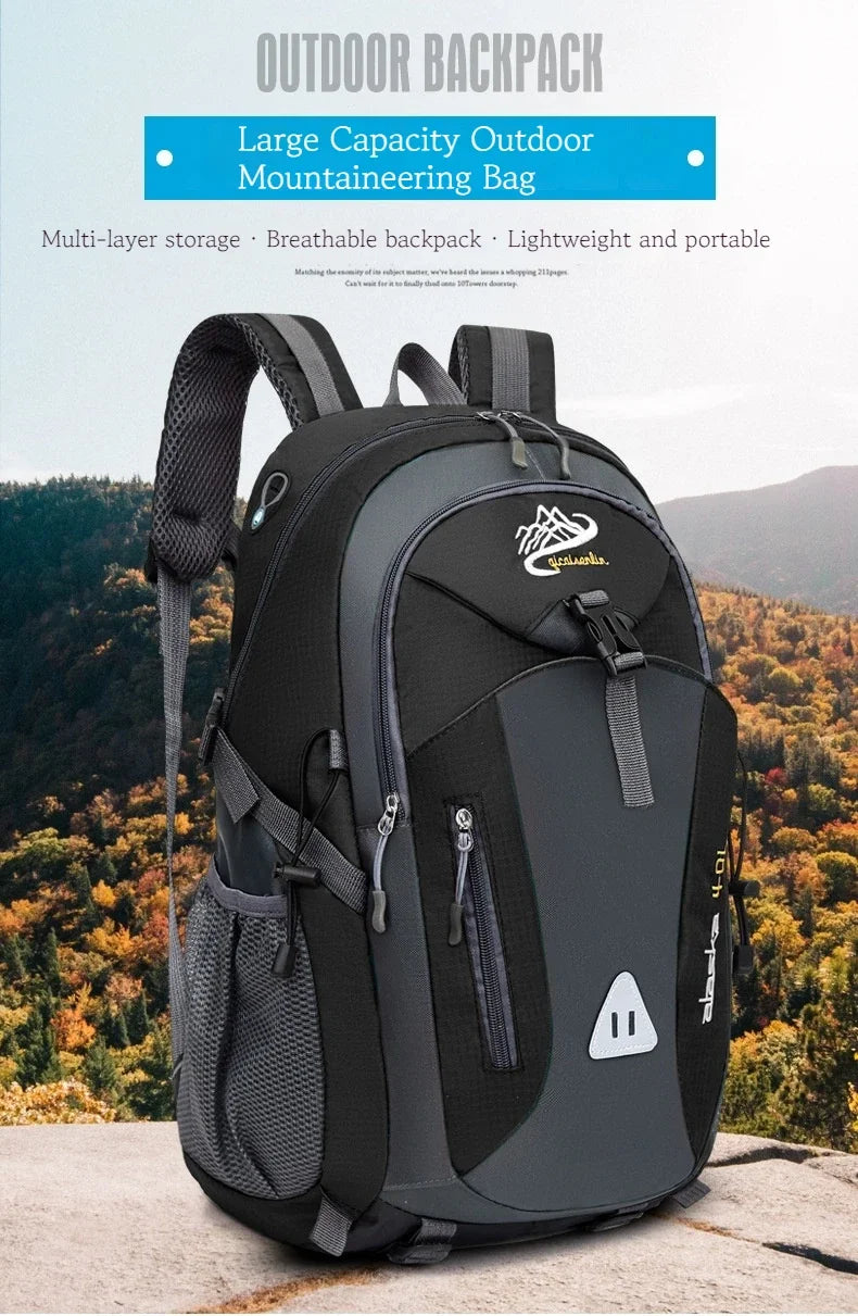 Men Backpack Nylon Waterproof Men Casual Outdoor Travel Backpack Hiking Camping Mountaineering Backpack Sports Bag Women