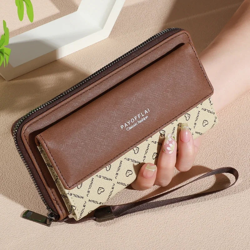1pc Classic Men's Faux Leather Wallet, Double Layer with Snap Closure, Zippered Card Holder & Photo Compartment, Color blocking