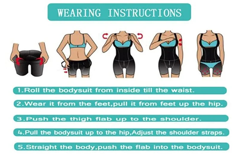 AfruliA Bodysuits Shapewear High Compression Body Shaper with 9 Steel Bones Post-Surgical Slimming Sheath Fajas Colombian Girdle