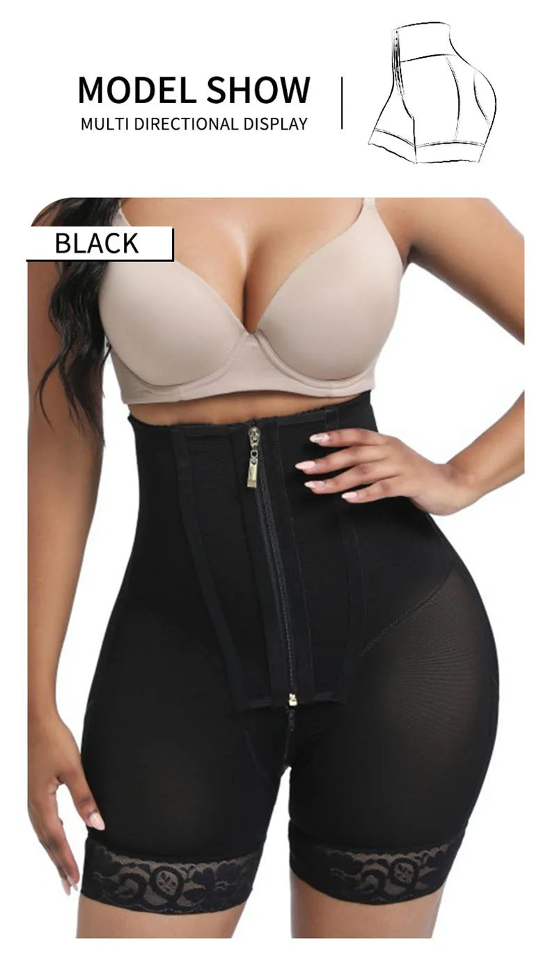 AfruliA Purple Fajas Colombianas Girdle BBL Shorts Corset Slim Waist Trainer High Compression Body Shaper Control Panties Lifter
