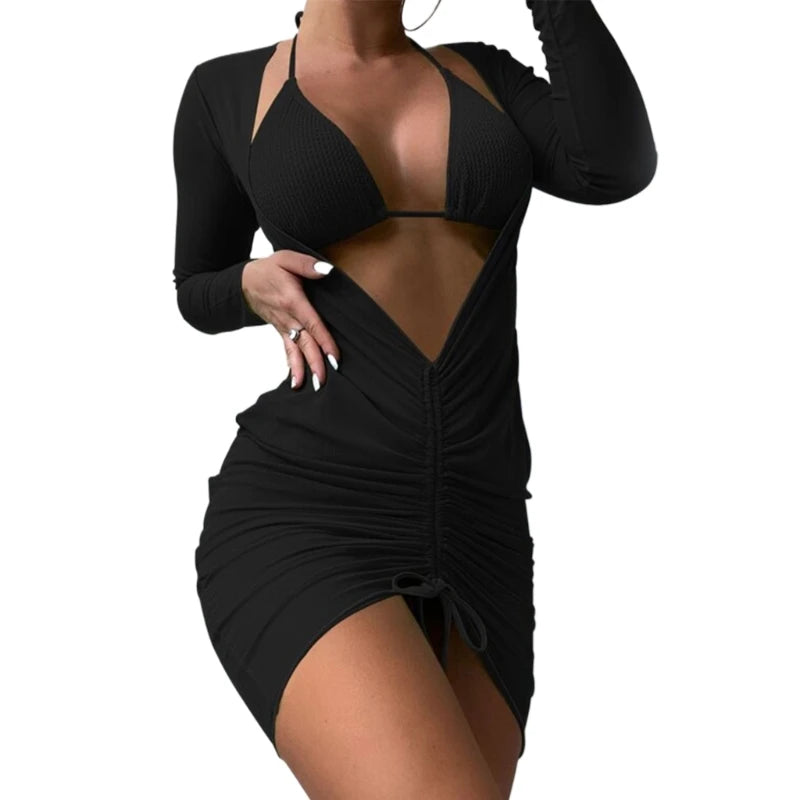 Women Swimwear Highs Waist Wrap Swimsuit Beachwear