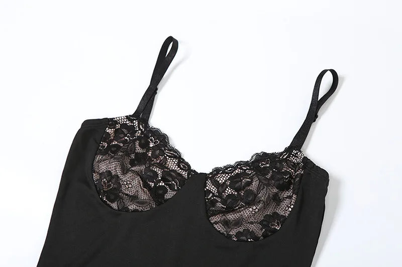 Lace Trim Sexy Backless Party Club Birthday Dress