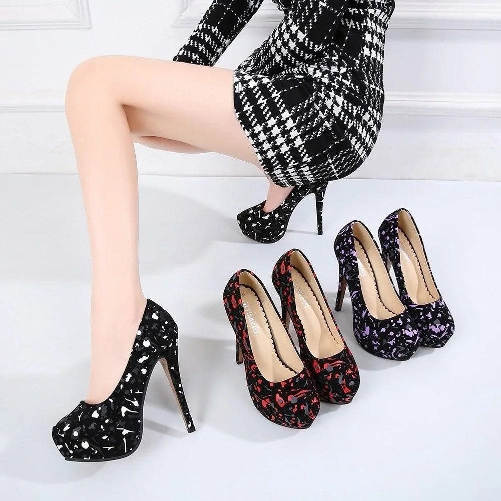 Comemore Sexy Platform High Heels Women's Leisure Heel Shoes 14cm Luxury Pumps Stilettos Shoes Footwear Woman 2025 Large Size 46