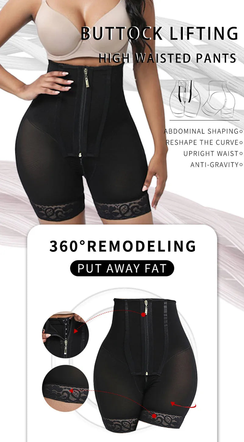 AfruliA Purple Fajas Colombianas Girdle BBL Shorts Corset Slim Waist Trainer High Compression Body Shaper Control Panties Lifter