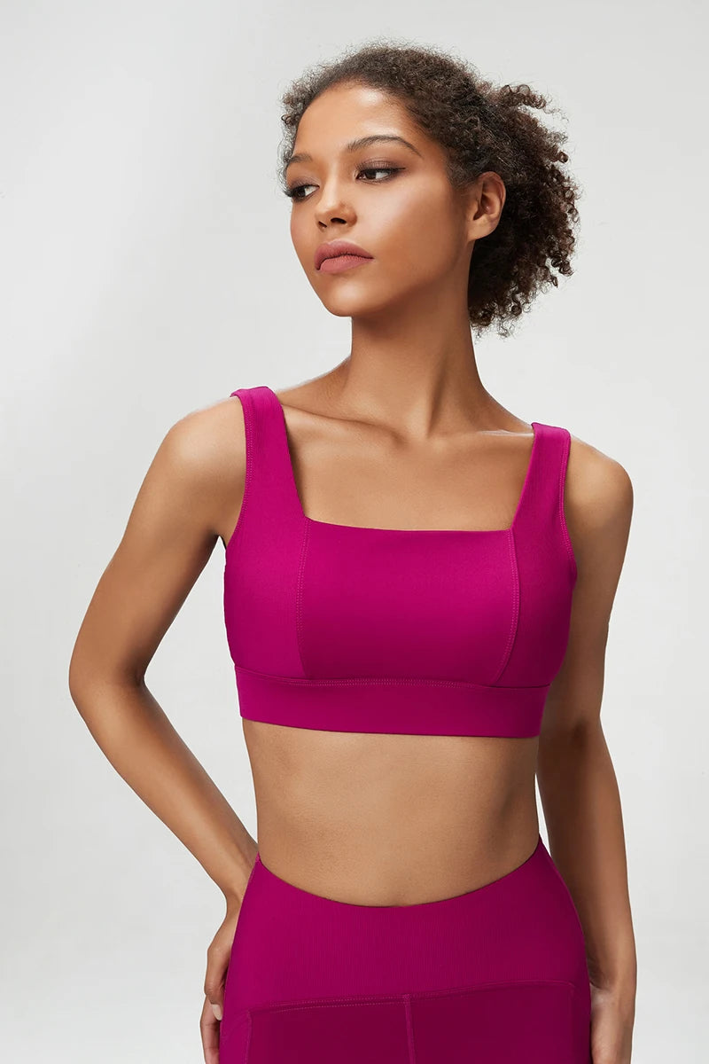 Women Sexy Sports Underwear Breathable Soft Nylon Gym Yoga Bra Running Crop Tops With Fixed Chest Pads Female Workout Clothing