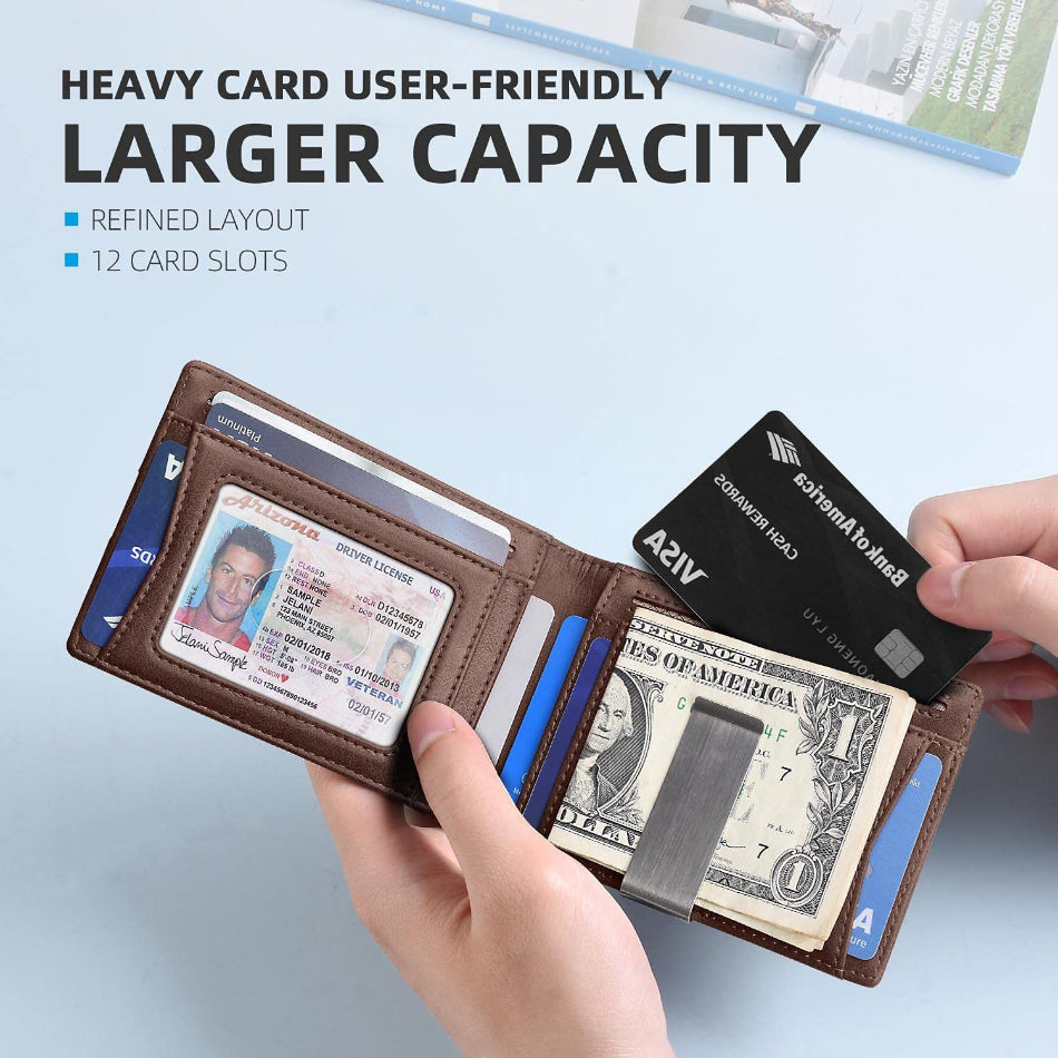 Rfid Microfier Leather Luxury Men Wallets Money Bag Slim Thin Man Card Holder Wallet for Men Short Purse Male Vallet Billfold