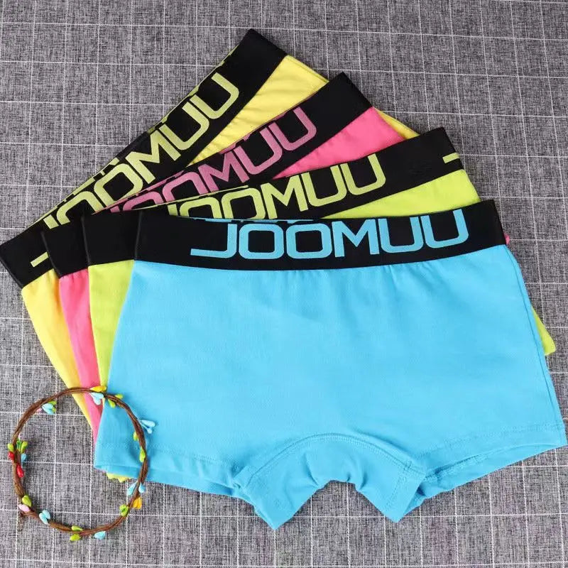 3PCS Popular Solid Women's Cotton Panties Boxer Underwear Ladies Breathable Letter Belt Briefs Sports Female Knickers Boyshorts