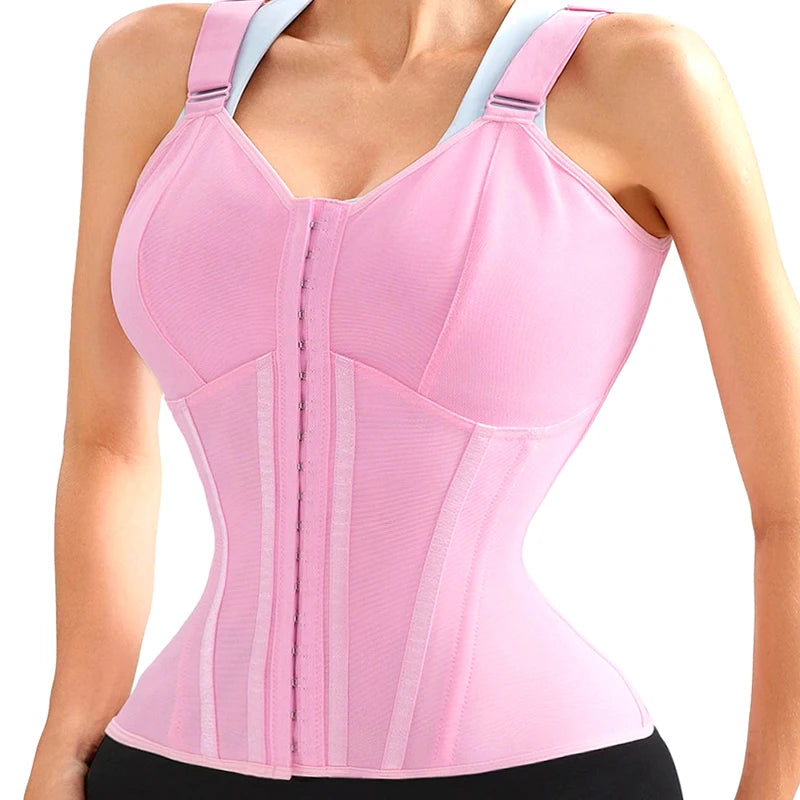 AfruliA XXXS Fajas Colombian Girdles High Compression Vest Waist Trainer Corset with Zipper Hook Flat Belly Slimming Body Shaper