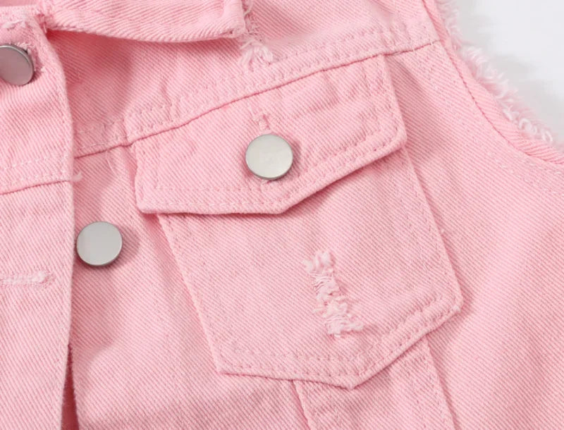 Streetwear Denim Vest for Women