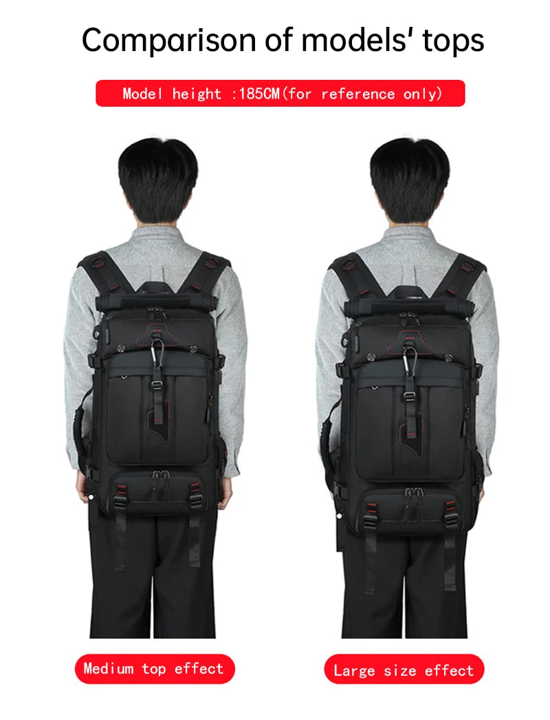 XOKY 80L Travel Backpack Large Capacity Multiple Storage Spaces Anti Theft Backpack with Dry Wet Separation 8106