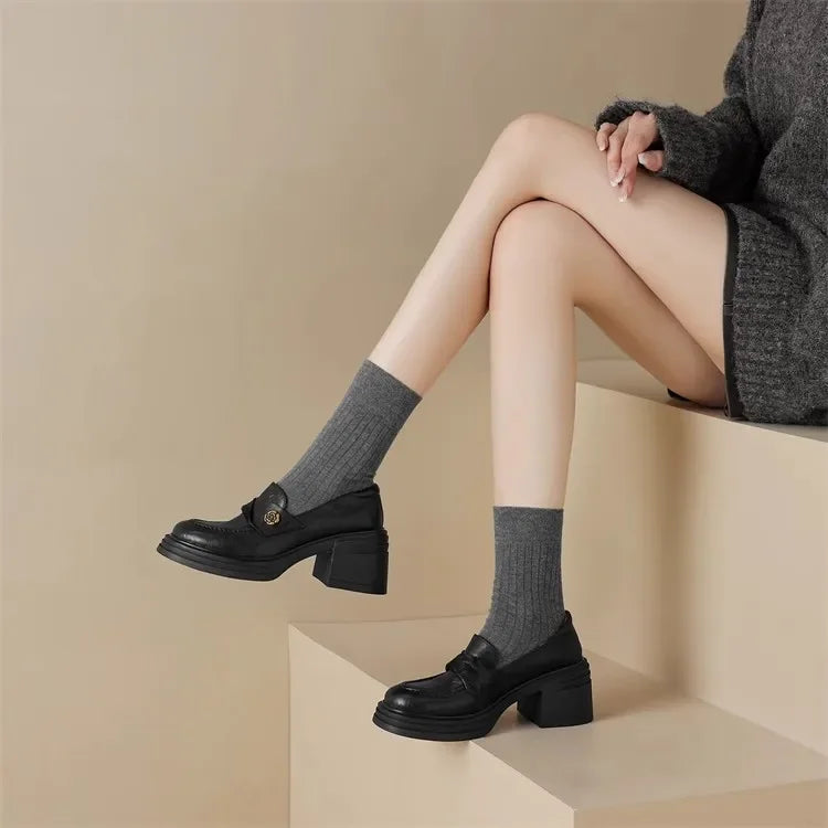 Women High Heel Causal Loafers