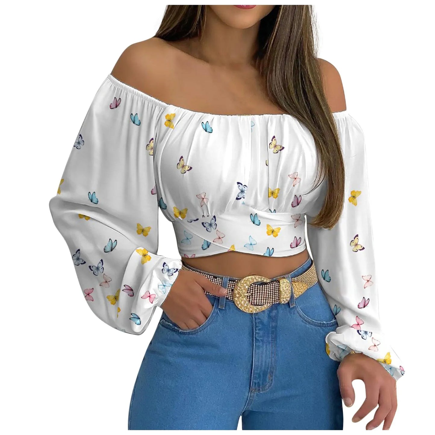 Women's Long Sleeve Off-the-shoulder Top