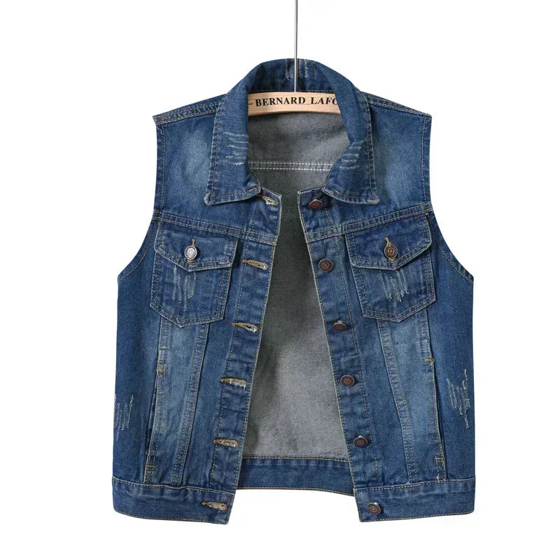 Streetwear Denim Vest for Women