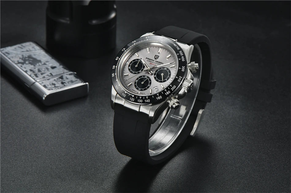 PAGANI DESIGN 40MM V2 Men Quartz Watches Sapphire Retro Chronograph Stainless Steel Waterproof Watch Men Relogio Masculino
