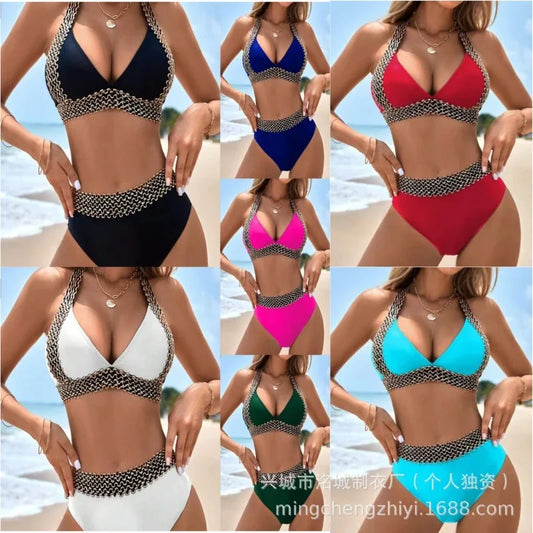 Women Sexy Swimsuit High-waisted Bikini
