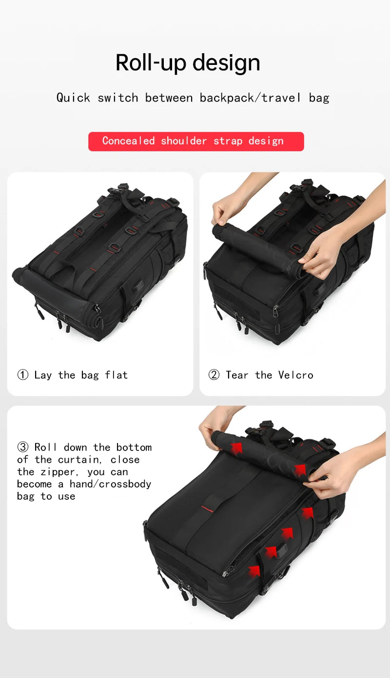 XOKY 80L Travel Backpack Large Capacity Multiple Storage Spaces Anti Theft Backpack with Dry Wet Separation 8106