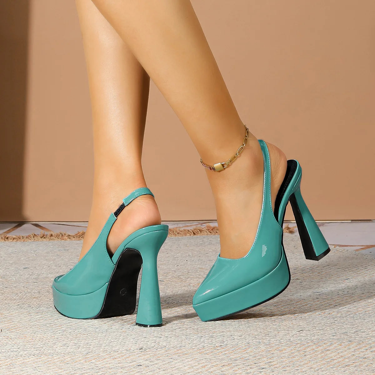 Size 36-41 Pointed High Heels For Women Platform Summer Green Shallow Mouth Single Shoes 13CM Fashion Easy Matching Woman Pumps