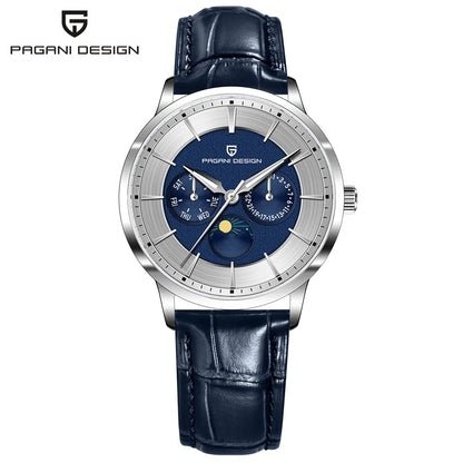 Pagani Design 2025 New 40mm Moon Phase Multifunctional Men Watch 100m Waterproof Sapphire Glass Men Quartz Watches