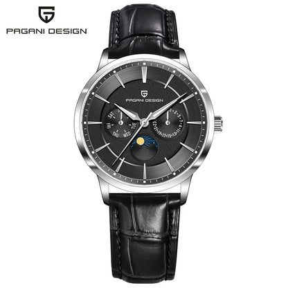 Pagani Design 2025 New 40mm Moon Phase Multifunctional Men Watch 100m Waterproof Sapphire Glass Men Quartz Watches