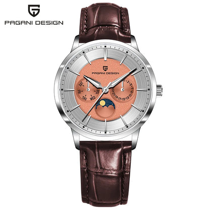 Pagani Design 2025 New 40mm Moon Phase Multifunctional Men Watch 100m Waterproof Sapphire Glass Men Quartz Watches